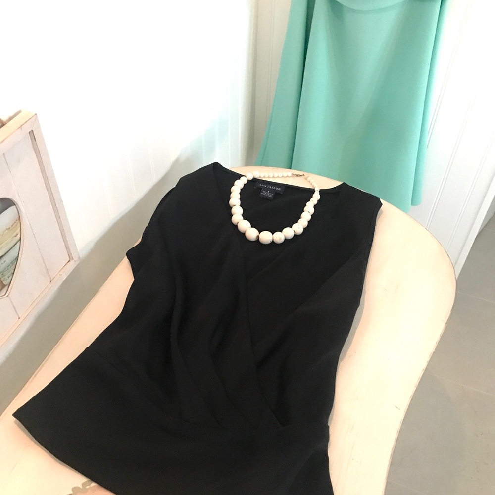 Ann Taylor Black Satin Top - Picture 3 of 3